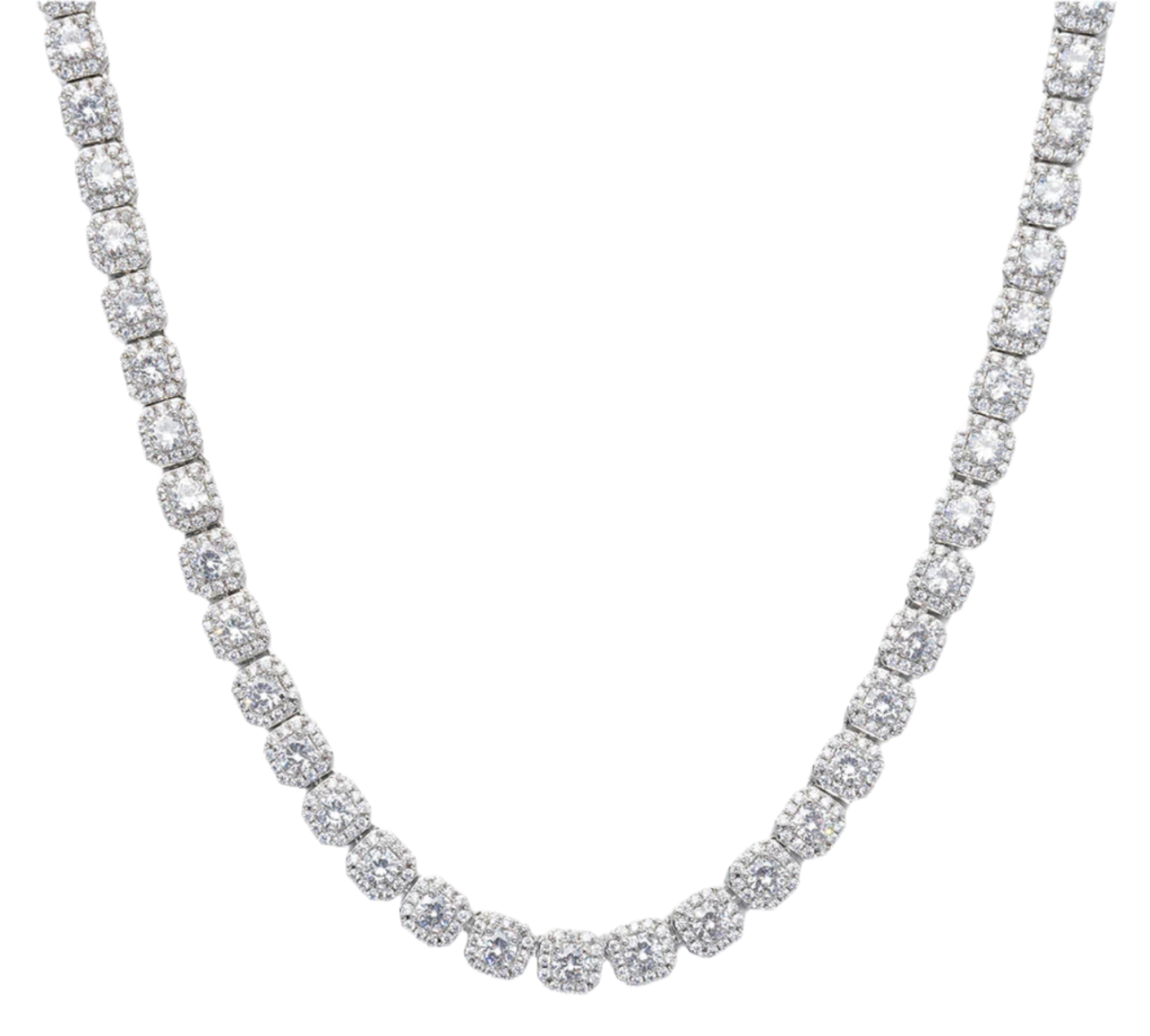 Zirconia square Diamond choker