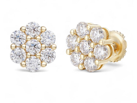 Flower Diamond Stud