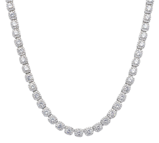 Zirconia square Diamond choker